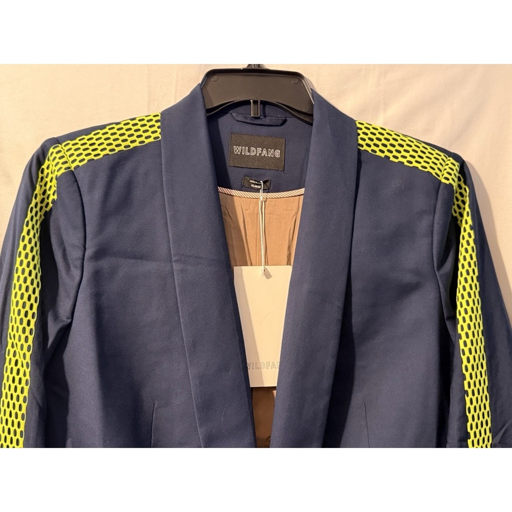 Wildfang The Empower Colorblock Tux Blazer XL Navy Neon Green NWT - Picture 2 of 13